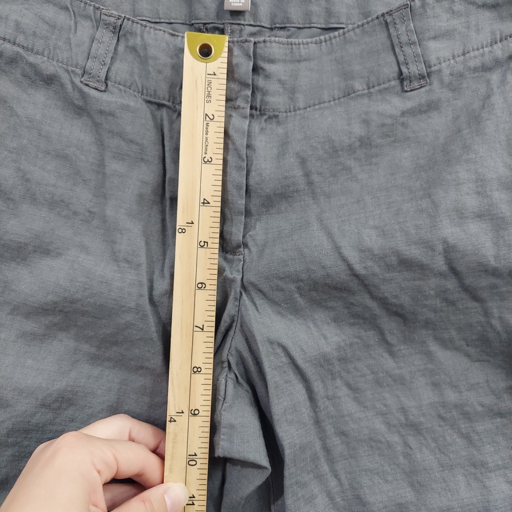 J. Jill Capri Pants Women's Size 8 Gray Linen Blend Stretch‎ Cropped Trousers - Picture 5 of 12